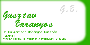 gusztav baranyos business card