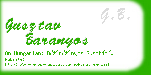 gusztav baranyos business card